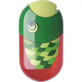   Hegyező és radír, kétlyukú, tartályos, FABER-CASTELL, hal minta
