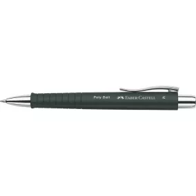   Golyóstoll, 0,7 mm, nyomógombos fekete tolltest, FABER-CASTELL "Poly Ball", kék