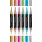   Dekormarker készlet, 1,0/3,0 mm, kétvégű, akril, FABER-CASTELL "Shake&Paint", 6 különböző metál szín
