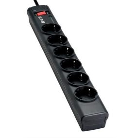   Elosztó, 6 aljzat, túlfeszültségvédő elosztó, EATON "Protection Strip"
