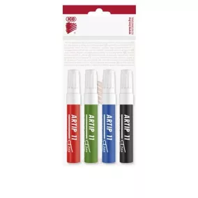   Flipchart marker készlet, 1-3 mm, kúpos, ICO "Artip 11", 4 különböző szín
