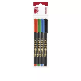   Alkoholos marker készlet, CD/DVD, 0,5 mm, ICO, 4 különböző szín