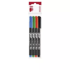   Alkoholos marker készlet, OHP, 2-3 mm, B, ICO, 4 különböző szín