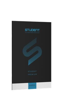 Füzet, tűzött, A4, kockás, 32 lap, ICO "Student Premium", "87-32", fekete