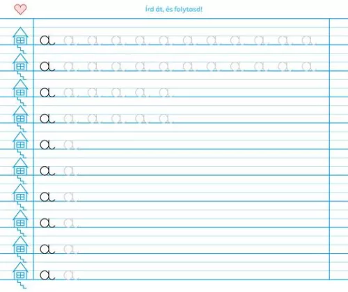 Füzet, tűzött, 245x295 mm, fekvő, 32 lap, 1. osztály, ICO "Süni Meixner", előnyomott
