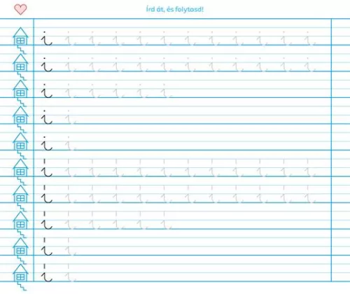 Füzet, tűzött, 245x295 mm, fekvő, 32 lap, 1. osztály, ICO "Süni Meixner", előnyomott