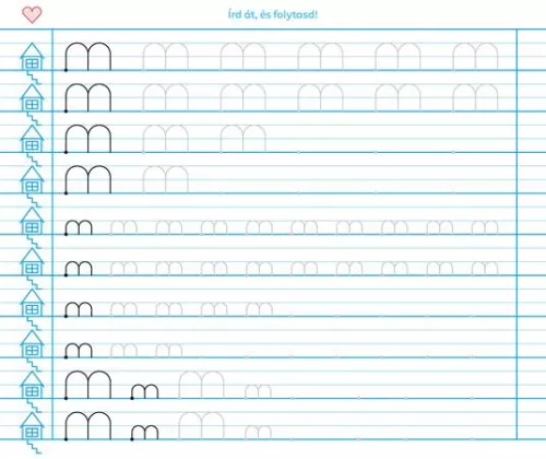 Füzet, tűzött, 245x295 mm, fekvő, 32 lap, 1. osztály, ICO "Süni Meixner", előnyomott