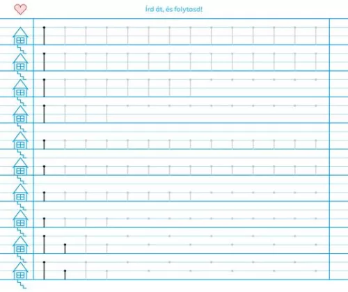 Füzet, tűzött, 245x295 mm, fekvő, 32 lap, 1. osztály, ICO "Süni Meixner", előnyomott