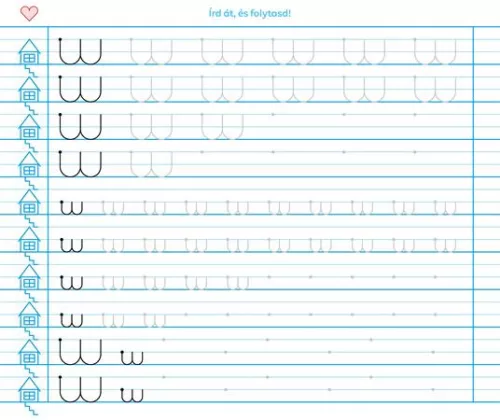 Füzet, tűzött, 245x295 mm, fekvő, 32 lap, 1. osztály, ICO "Süni Meixner", előnyomott