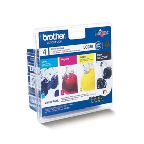   LC980BCMY Tintapatron multipack DCP 145C, BROTHER, b+c+m+y, 1*300 oldal, 3*260 oldal