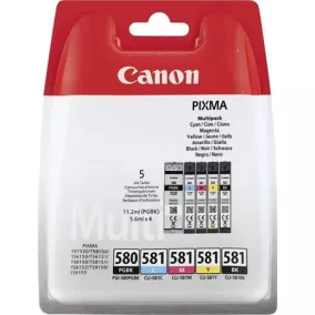   PGI580/CLI581 Tintapatron multipack Pixma TS7550, 8150, 9150 nyomtatókhoz, CANON, pgb+b+c+m+y, 11,2ml+4*5,6ml