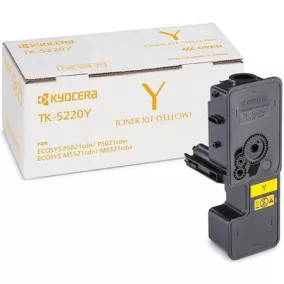   TK5220Y Lézertoner P5021cdn, P5021cdw, M5521cdn, M5521cdw nyomtatókhoz, KYOCERA, sárga, 1,2k