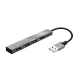 USB elosztó-HUB, 4 port, USB 2.0, TRUST "Halyx", ezüst