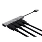   USB elosztó-HUB, 4 port, USB 2.0, TRUST "Halyx", ezüst