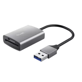   Kártyaolvasó, SD + MicroSD kártyához, USB 3.2 gen1, "TRUST Dalyx", ezüst