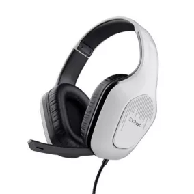   Fülhallgató, mikrofonnal, gaming, TRUST "GXT415 Zirox", fehér