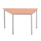 Trapéz alakú fémvázas asztal, négyzet keresztmetszetű fém lábakkal, 750mmx1600mmx800mm, Szürke/bükk