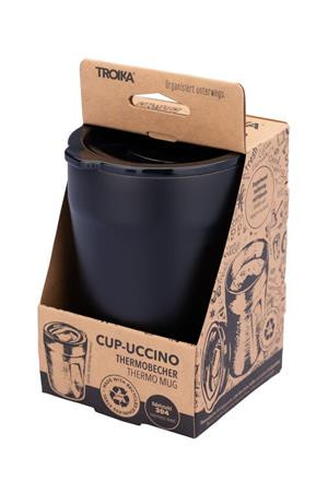 Termoszbögre, 300 ml, rozsdamentes acél, TROIKA "Cup-uccino", fekete