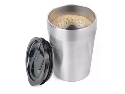 Termoszbögre, 300 ml, rozsdamentes acél, TROIKA "Cup-uccino", ezüst