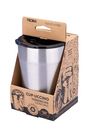 Termoszbögre, 300 ml, rozsdamentes acél, TROIKA "Cup-uccino", ezüst