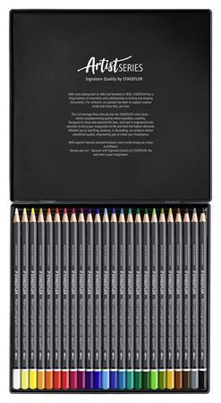 Akvarell színes ceruza készlet, hatszögletű, fémdobozos, STAEDTLER "Mars® Lumograph® 104", 24 különböző szín