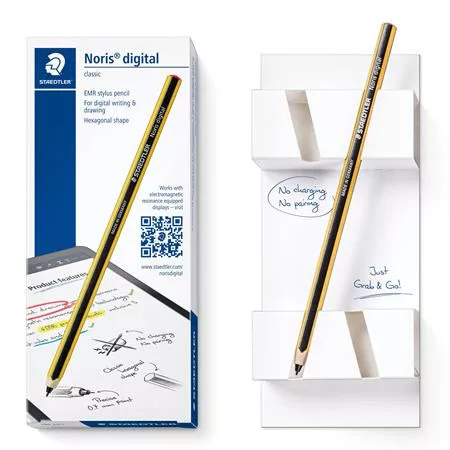 Érintőceruza, érintőképernyős készülékekhez, EMR, STAEDTLER "Noris Digital Classic 180 22", sárga