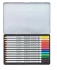 Akvarell ceruza készlet, hatszögletű, fém doboz, STAEDTLER "Karat® aquarell 125", 12 különböző szín