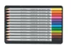 Akvarell ceruza készlet, hatszögletű, fém doboz, STAEDTLER "Karat® aquarell 125", 12 különböző szín