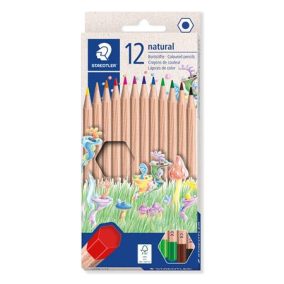   Színes ceruza készlet, hatszögletű, STAEDTLER "Noris® natural 143N", 12 szín