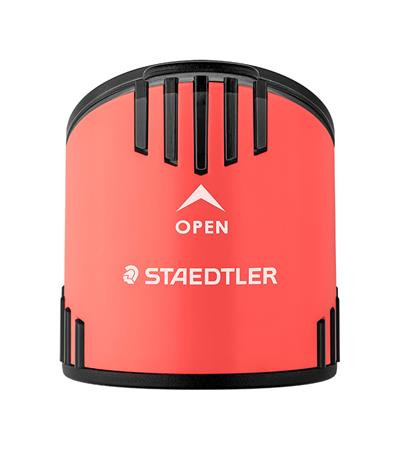 Grafitceruza készlet, hegyezővel, radírral, HB, STAEDTLER "Norix® 181", piros
