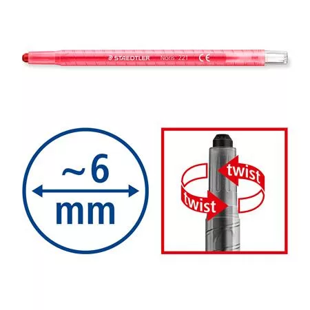 Zsírkréta, kitekerhető, STAEDTLER "Noris® 221", 24 különböző szín