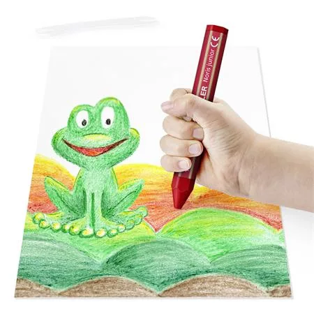 Zsírkréta, jumbo, hatszögletű, STAEDTLER "Noris Junior 224", 12 különböző szín