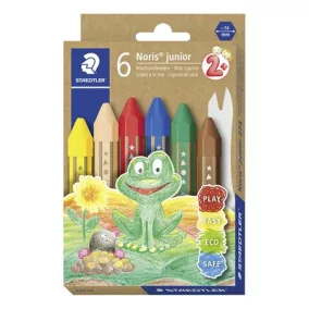   Zsírkréta, jumbo, hatszögletű, STAEDTLER "Noris Junior 224", 6 különböző szín