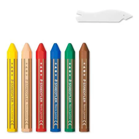 Zsírkréta, hatszögletű, jumbo, STAEDTLER „Noris® junior 224”, Peppa malac, 6 szín