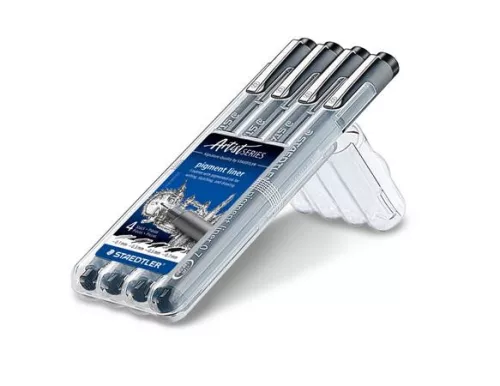 Tusfilc készlet, STAEDTLER "Pigment Liner 308", fekete
