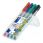   Alkoholmentes marker készlet, OHP, 0,6 mm, STAEDTLER "Lumocolor® 316 F", 4 különböző szín