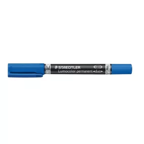  Alkoholos marker, 0,6/1,5 mm, kúpos, kétvégű, STAEDTLER "Lumocolor® duo 348", kék