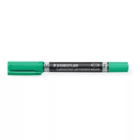   Alkoholos marker, 0,6/1,5 mm, kúpos, kétvégű, STAEDTLER "Lumocolor® duo 348", zöld