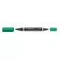  Alkoholos marker, 0,6/1,5 mm, kúpos, kétvégű, STAEDTLER "Lumocolor® duo 348", zöld