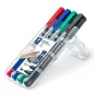   Alkoholos marker készlet, 0,6/1,5 mm, kúpos, kétvégű, STAEDTLER "Lumocolor® duo 348", 4 különböző szín