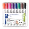 Táblamarker készlet, 2 mm, kúpos, STAEDTLER "Lumocolor® 351", 8 különböző szín