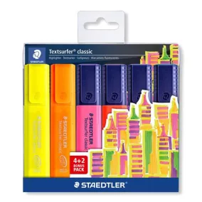   Szövegkiemelő készlet, 1-5 mm, STAEDTLER "Textsurfer® Classic 364", 4+2 szín