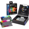 Ecsetirón készlet, STAEDTLER "Pigment brush 371", 36 különböző szín