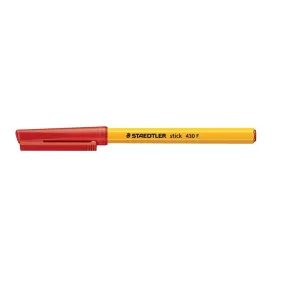   Golyóstoll, 0,3 mm, kupakos, STAEDTLER "Stick 430 F", piros