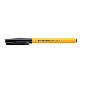   Golyóstoll, 0,3 mm, kupakos, STAEDTLER "Stick 430 F", fekete