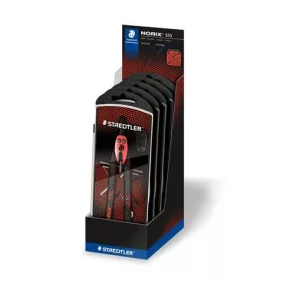   Körző készlet, precíziós, 3 darabos, STAEDTLER "Norix® 555", piros