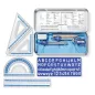   Matematikai készlet, fém dobozban, 10 darabos, vonalzóval, körzővel és kiegészítőkkel, STAEDTLER® "557 10"