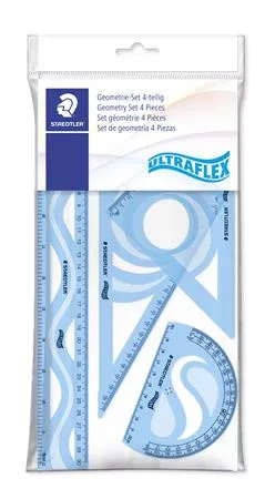 Vonalzókészlet, műanyag, hajlítható, 4 darabos, STAEDTLER "569 PB", vegyes színek