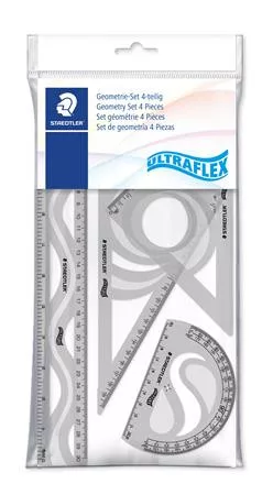 Vonalzókészlet, műanyag, hajlítható, 4 darabos, STAEDTLER "569 PB", vegyes színek