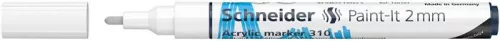 Dekormarker, akril, 2 mm, SCHNEIDER "Paint-It 310", fehér